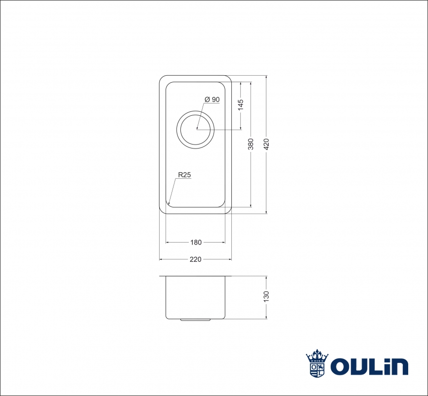 Мойка Oulin OL-0361 с круглый выпуском